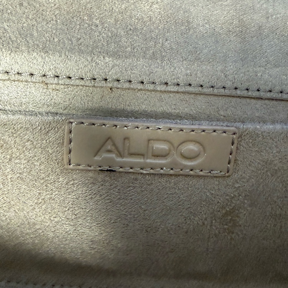 Aldo Clutch Nude Patent Leather with Silver Accent NWT - Picture 7 of 10